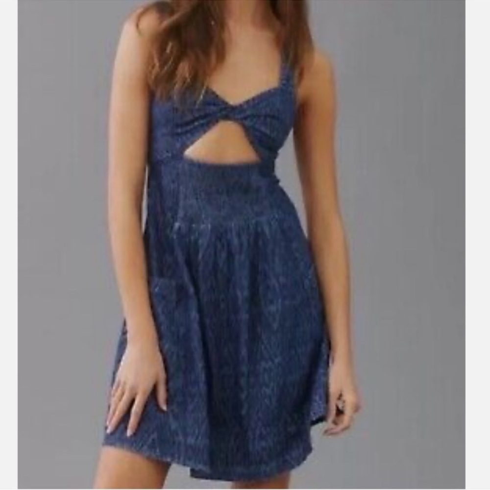 Anthropologie Pilcro Ikat Denim Mini Dress EUC Size Small